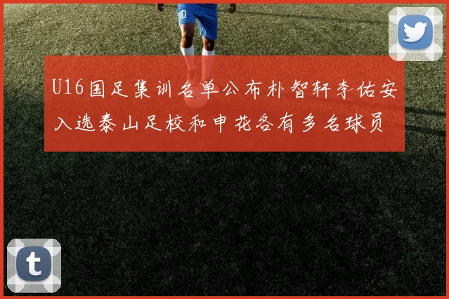 U16国足集训名单公布朴智轩李佑安入选泰山足校和申花各有多名球员参与